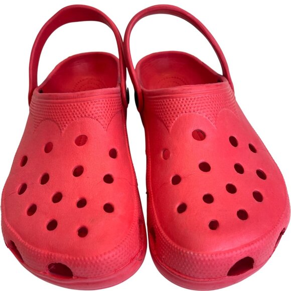 Red Clogs Garden Slip-On Water Beach Shoes Classic Unisex Size 9 Lightweight - Picture 2 of 11